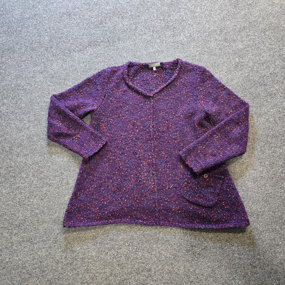 Habitat Sweater Womens Size XS Purple Chunky Knit Long Sleeve Pockets Casual Top